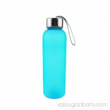 Minch Lanyard Scrub Leakproof Sport Outdoor Water Bottle 600ML ,Blue Easy to Carry Plastic Bottle